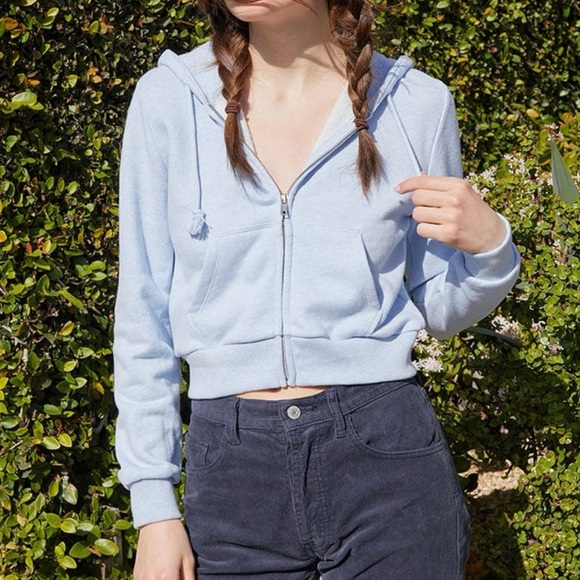 Brandy Melville Tops - ❤️John Galt Light Blue Cropped Fitted Hoodie